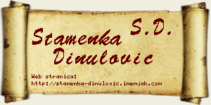 Stamenka Dinulović vizit kartica
